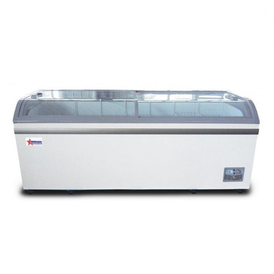 Omcan Sliding Glass Top Chest Freezer 24.72 Cu Ft - 37815