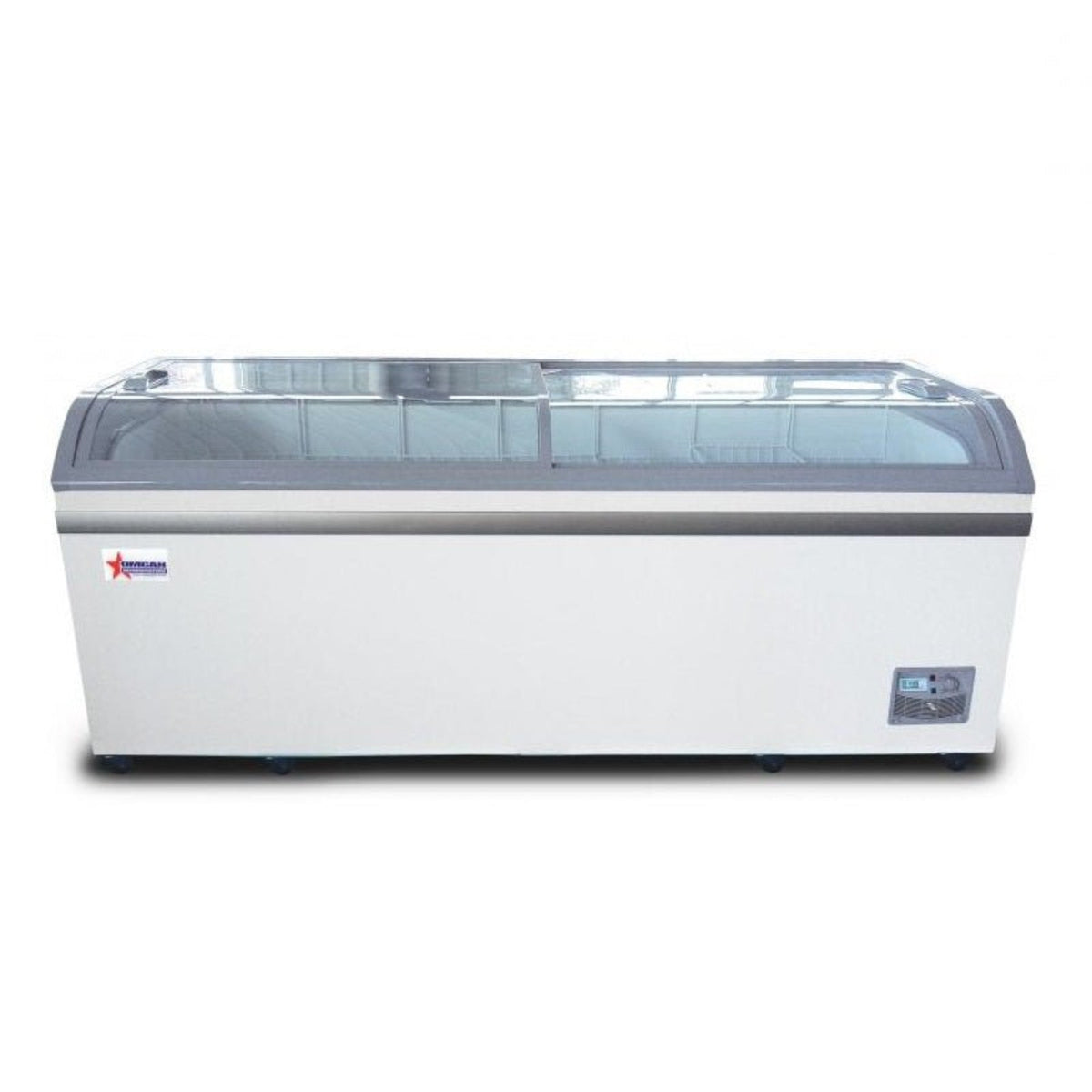 Omcan Sliding Glass Top Chest Freezer 24.72 Cu Ft - 37815
