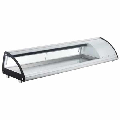Omcan Sushi Showcase With Curved Glass Digital Control 69 inch 2.75 cu.ft. - 43116