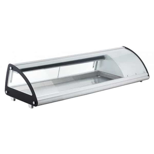 Omcan Sushi Showcase With Curved Glass Digital Control 52 inch 2 cu.ft. - 43224