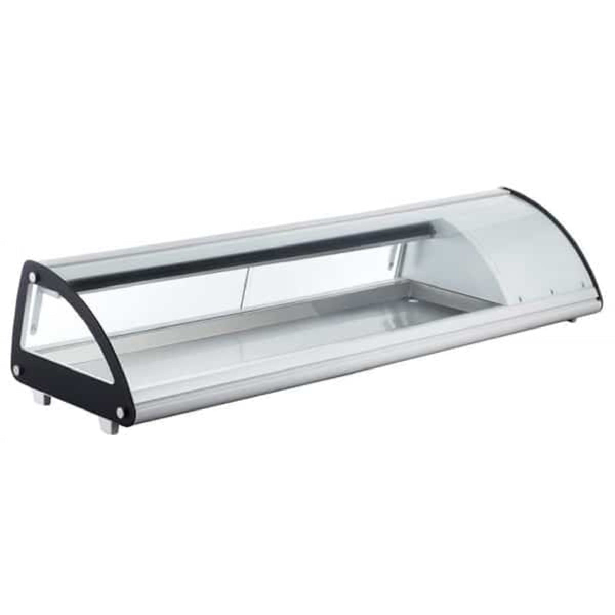 Omcan Sushi Showcase With Curved Glass Digital Control 58 inch 2 cu.ft. - 43225