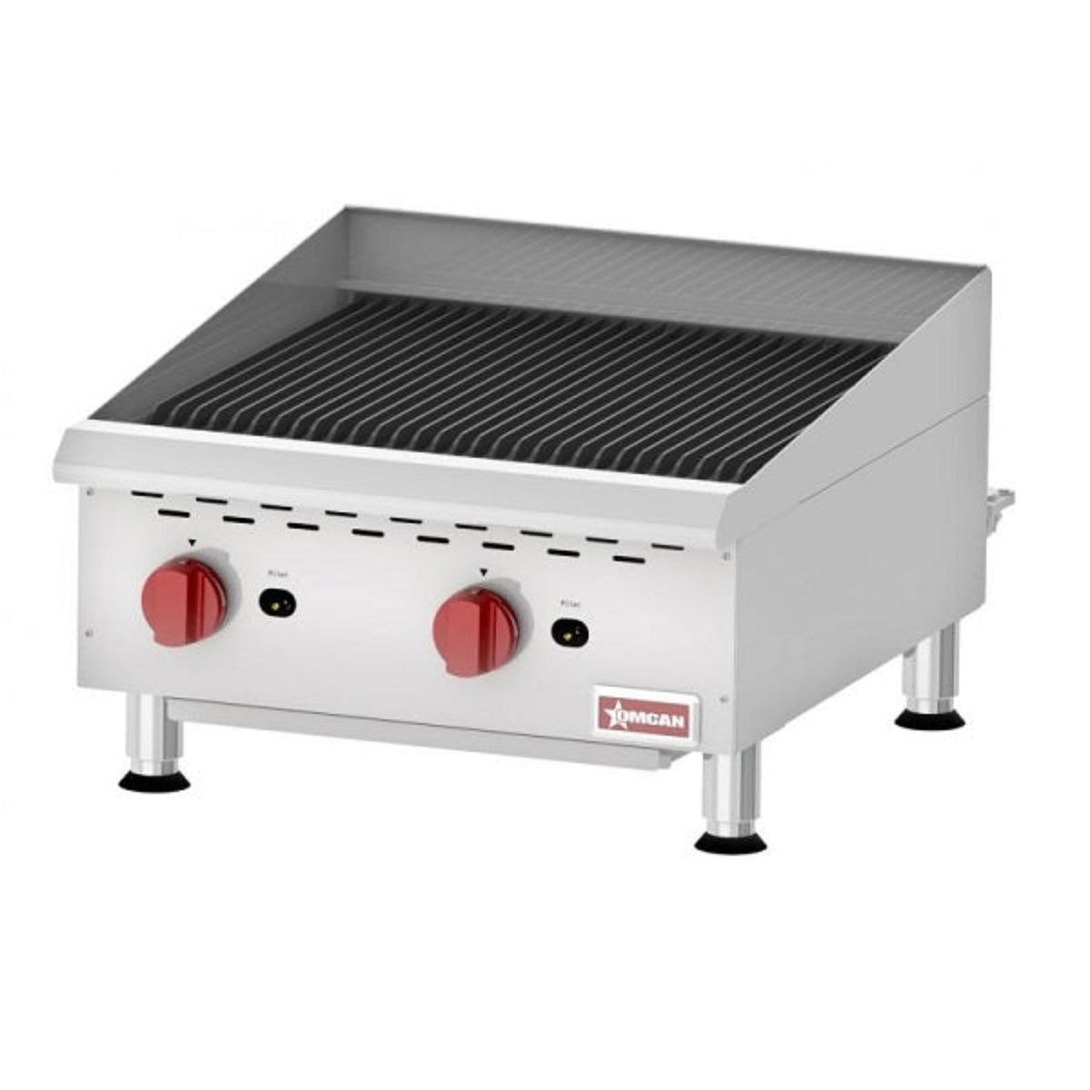 Omcan Countertop Radiant Gas 2 Burner Charbroiler - 43727