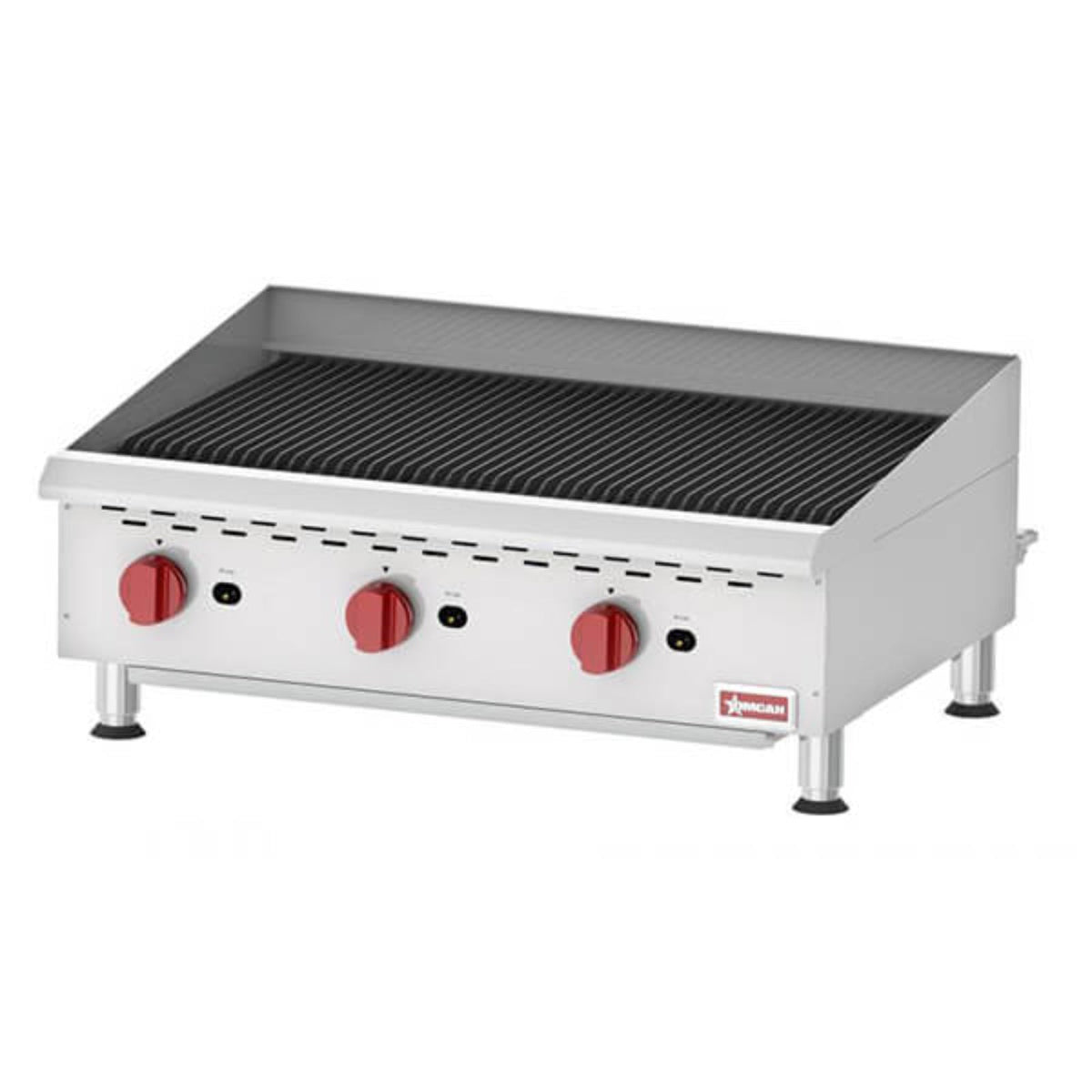 Omcan 36" Gas Countertop Radiant Charbroiler - 120,000 BTU - 43728