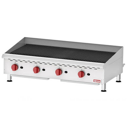 Omcan 48" Gas Countertop Radiant Charbroiler - 160,000 BTU - 43729