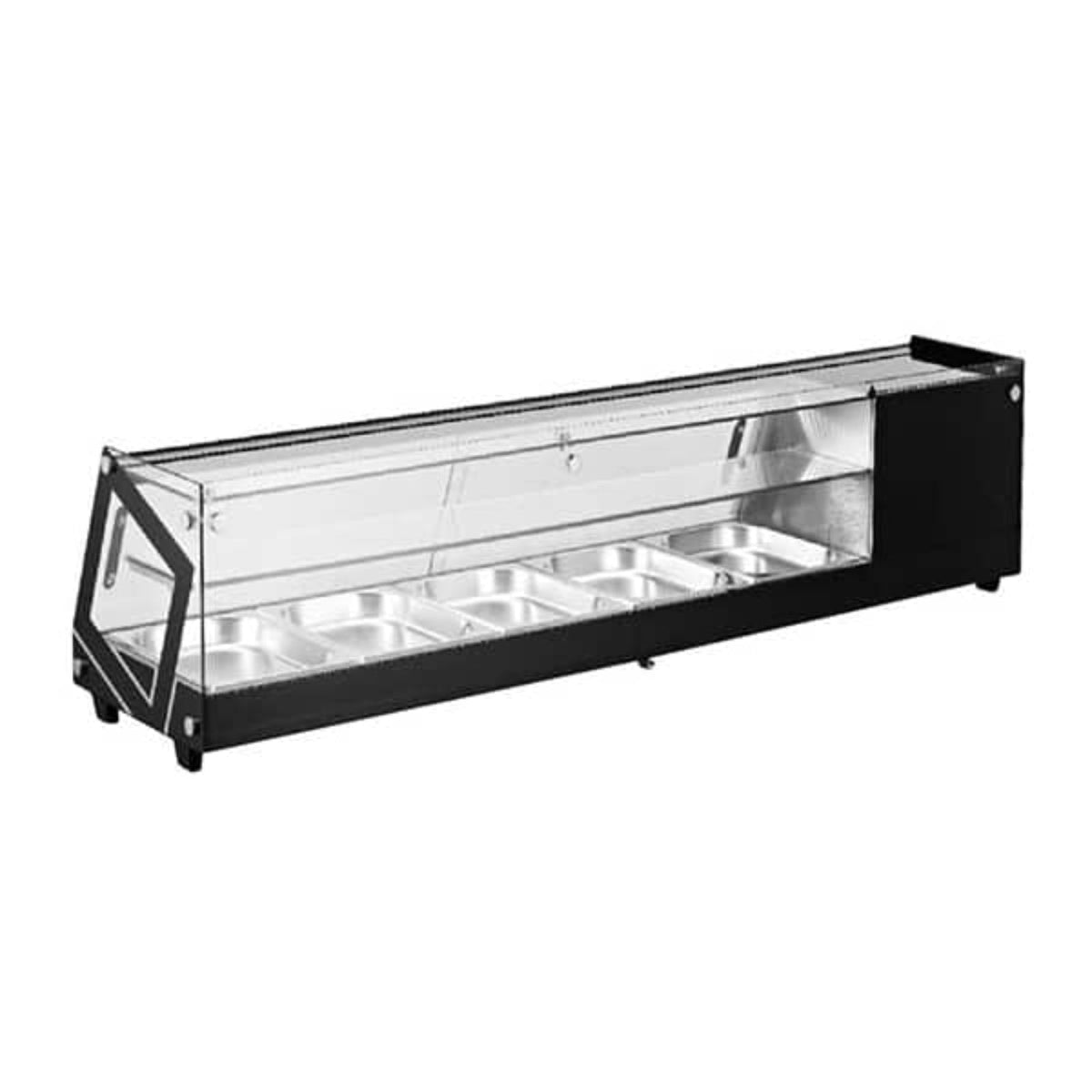Omcan Sushi Showcase With Flat Glass Digital Control 58 inch 3 cu.ft. - Omcan-44394