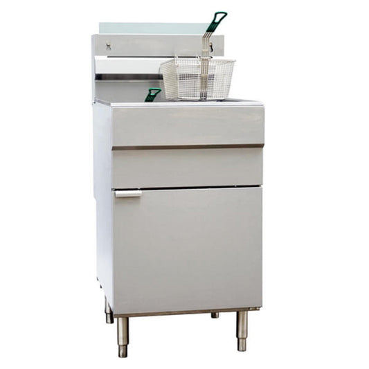 Omcan Liquid Propane 70 lb. Stainless Steel Floor Fryer - 150,000 BTU - Omcan-46020