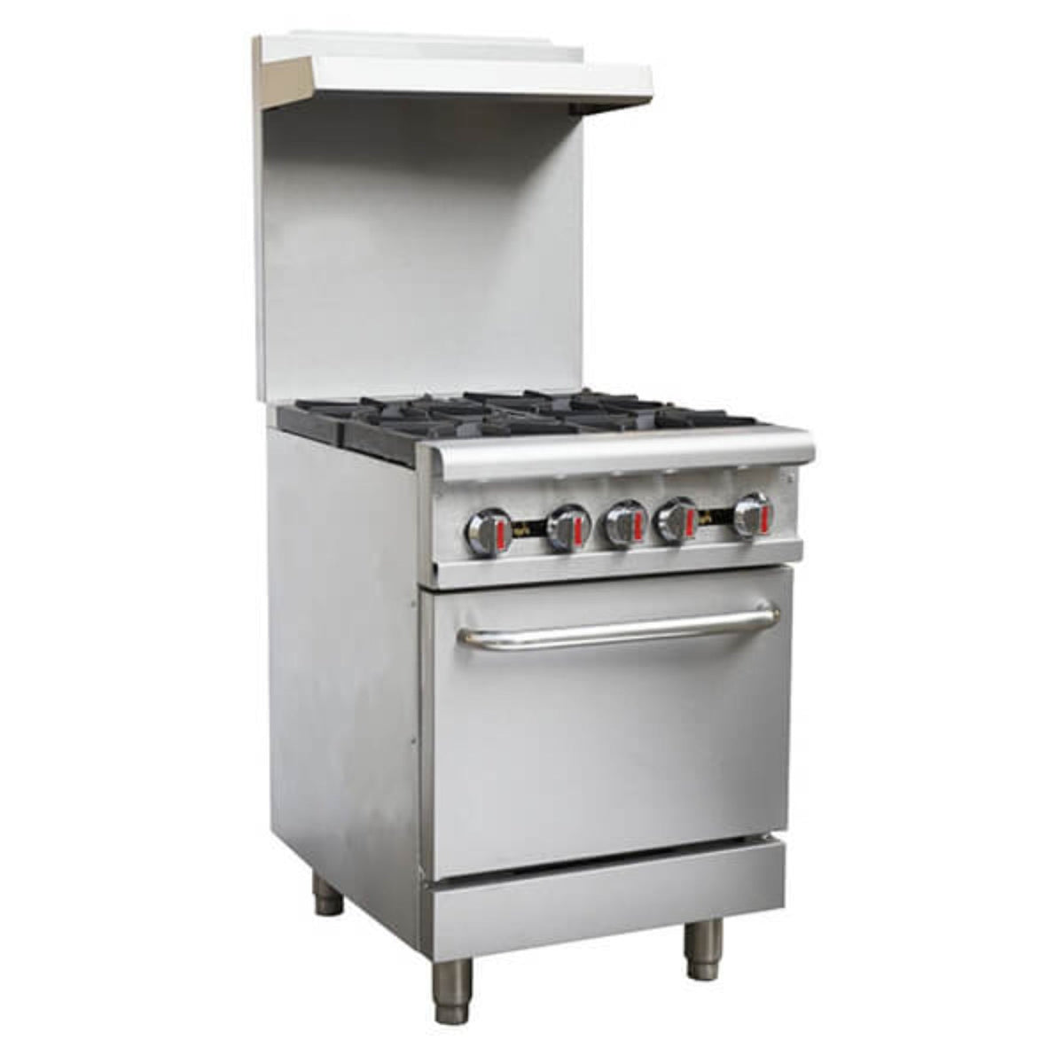 Omcan Liquid Propane 4 Burner 24" Range with Standard Oven - 151,000 BTU - Omcan-46124