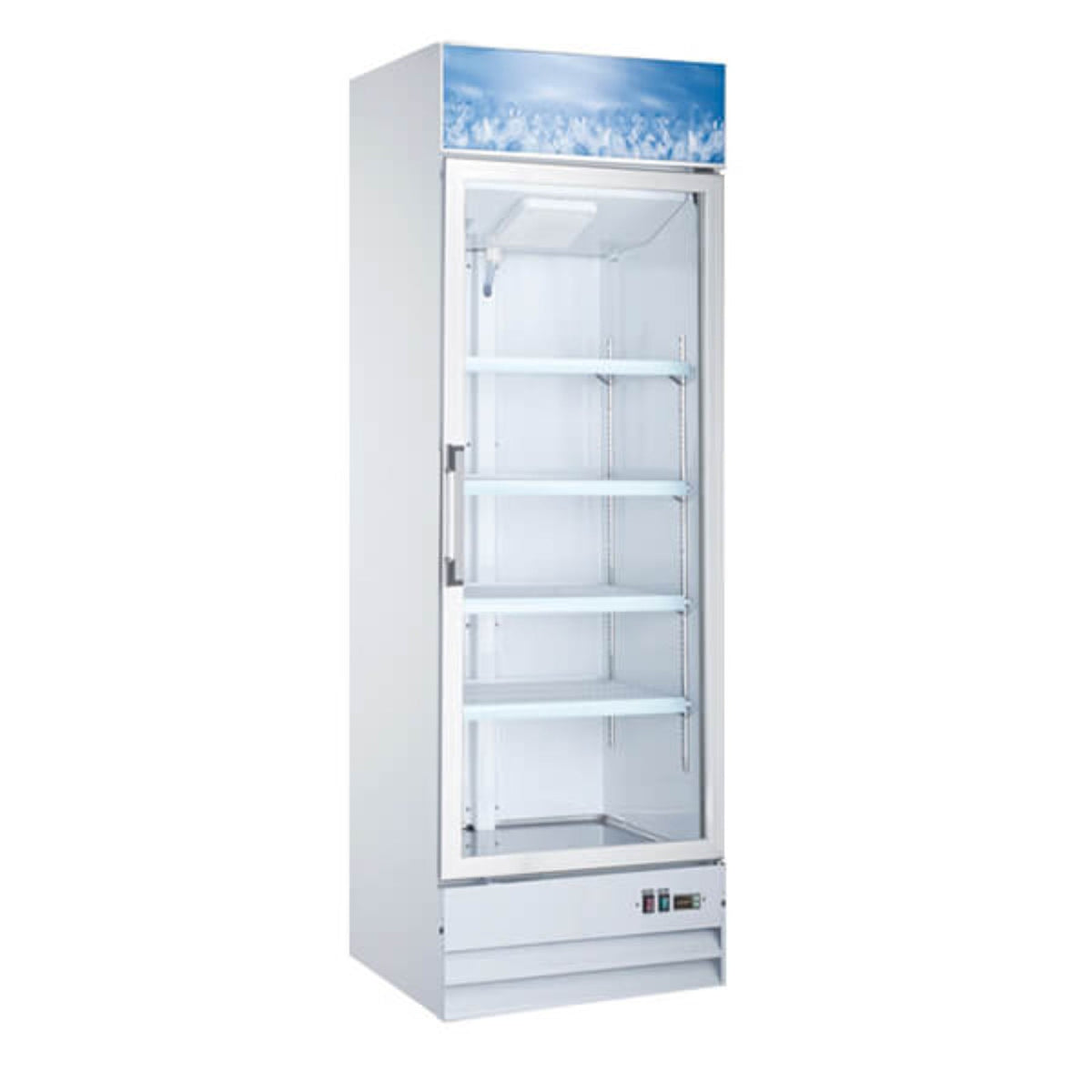 Omcan 27" White Swing Glass Door Merchandiser Freezer - 13 Cu Ft - Omcan-50029