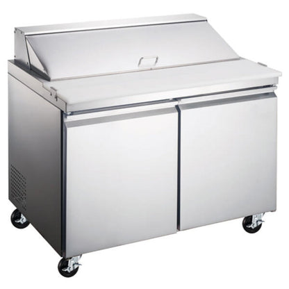 Omcan 47" 2 Door Refrigerated Sandwich Prep Table - 9.5 Cu Ft - Omcan-50046