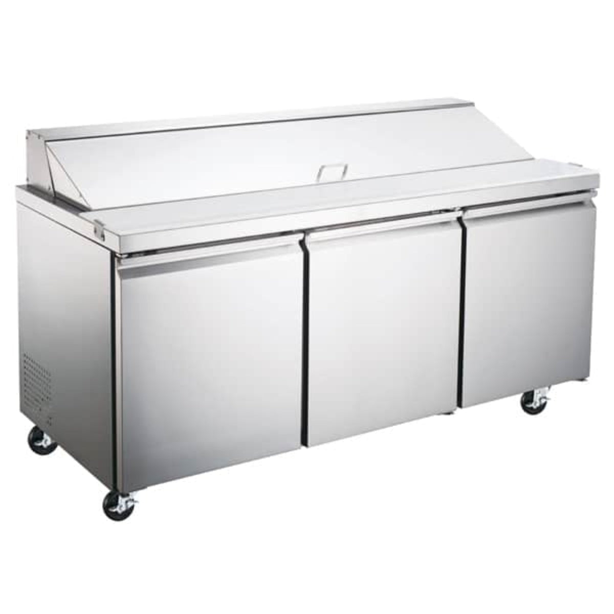 Omcan 70" 3 Door Stainless Steel Refrigerated Sandwich Prep Table - 15.5 Cu Ft - Omcan-50048