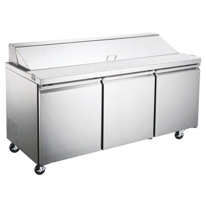 Omcan 70" 3 Door Stainless Steel Refrigerated Sandwich Prep Table - 15.5 Cu Ft - Omcan-50048
