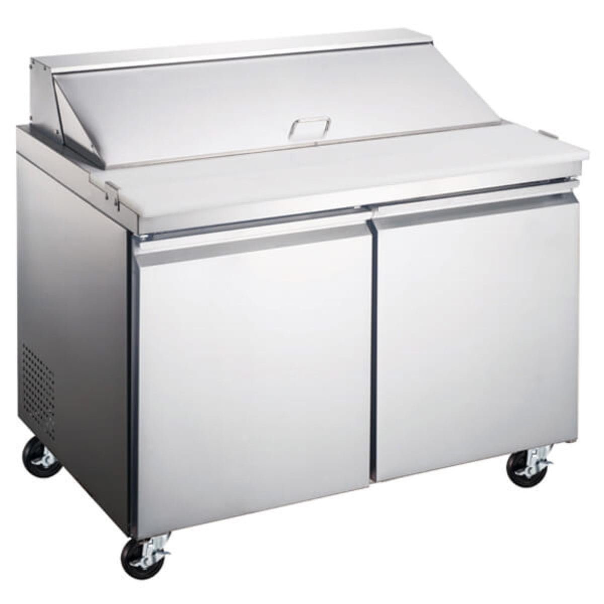 Omcan 47" 2 Door Mega Top Refrigerated Sandwich Prep Table - 9.5 Cu Ft - Omcan-50050