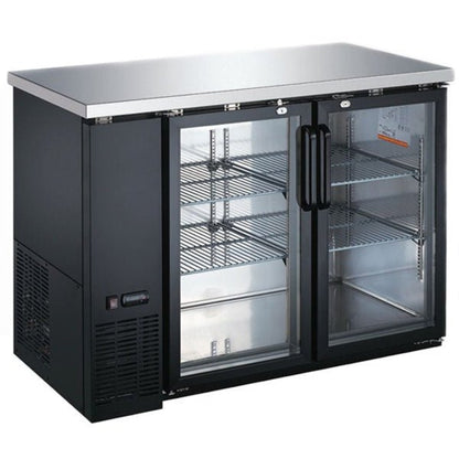 Omcan 49" Glass Door Back Bar Refrigerator - 11.8 Cu Ft - Omcan-50058