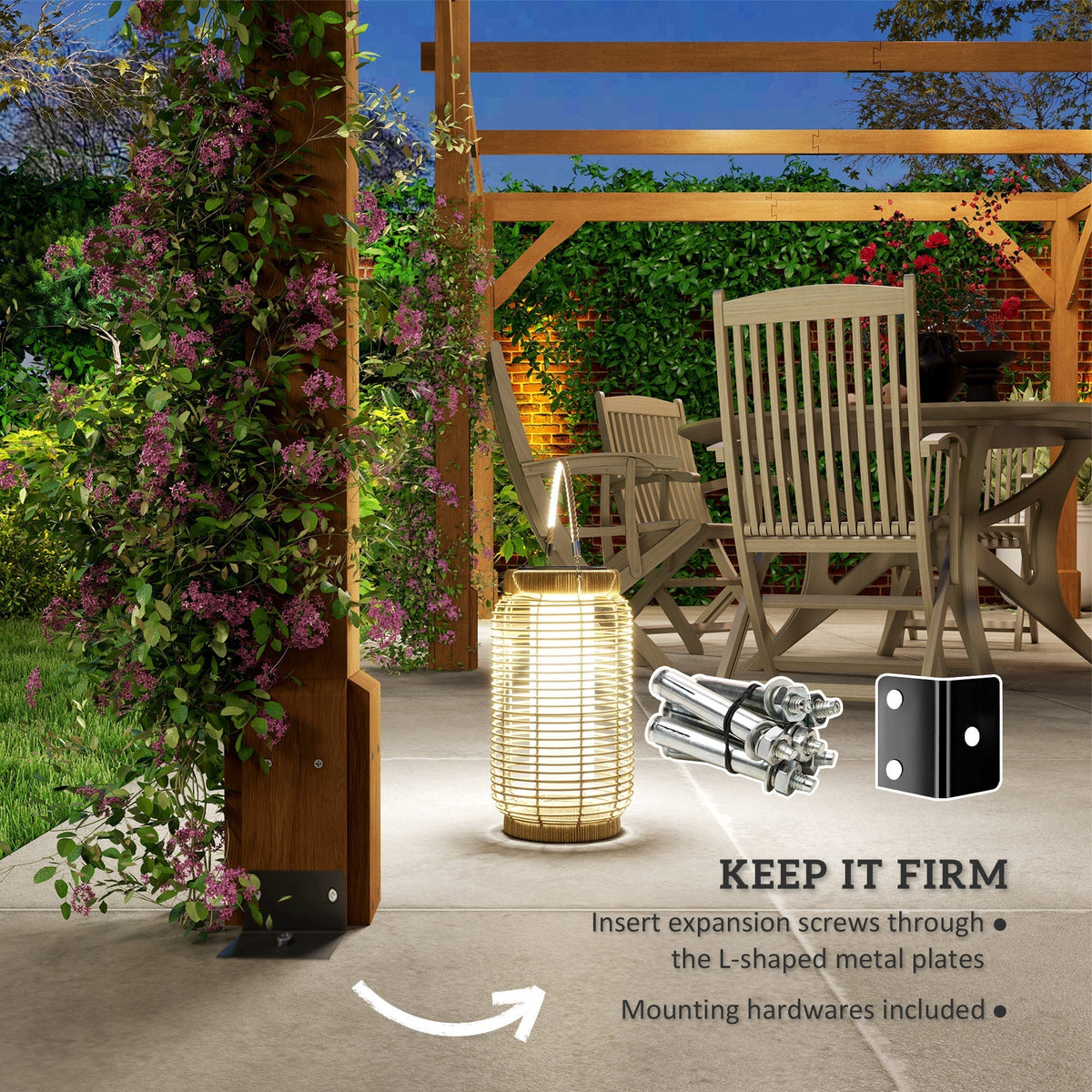 Outsunny 20' x 10' Wood Pergola with Sturdy Grape Trellis for Climbing Plants, Dark Brown - 84C-576V01DR