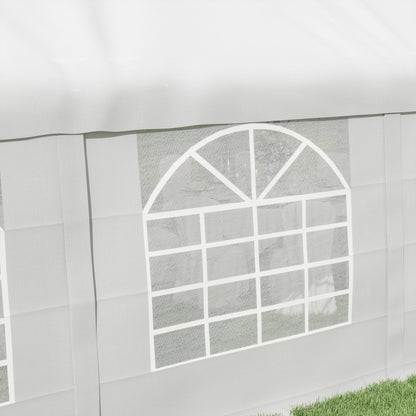 Outsunny 20' x 32' Heavy Duty Party Tent with Removable Sidewalls & Double Doors, White - 100110-047W
