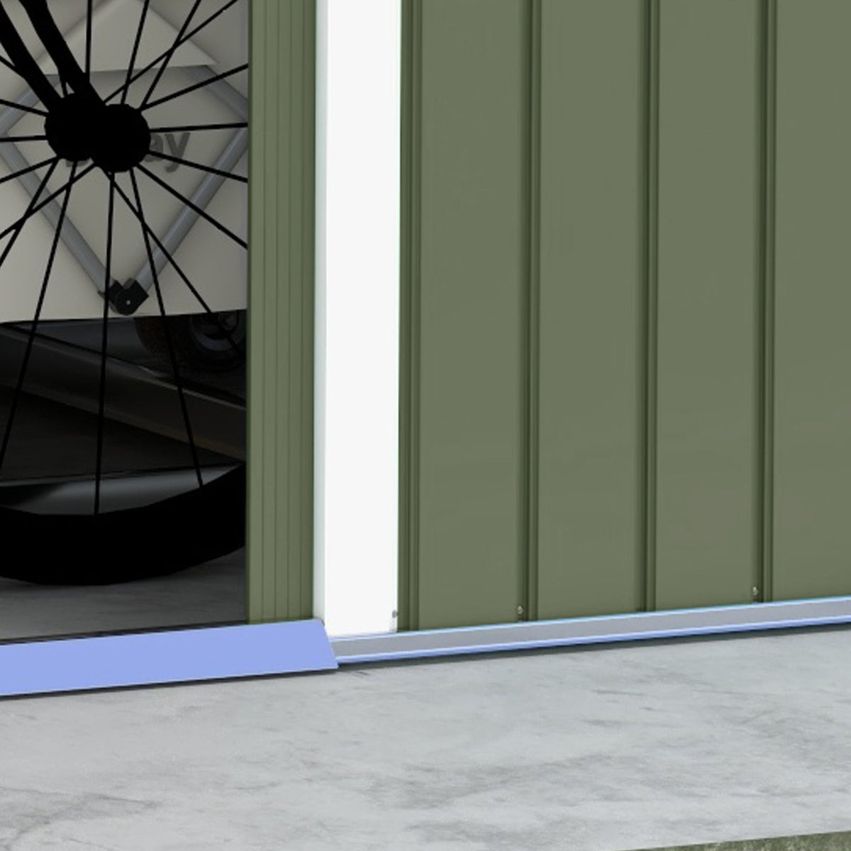 Outsunny EverBase 9' x 6' Outdoor Storage Shed with Foundation Kit, Double Lockable Door & Air Vents, Green - 845-031YG