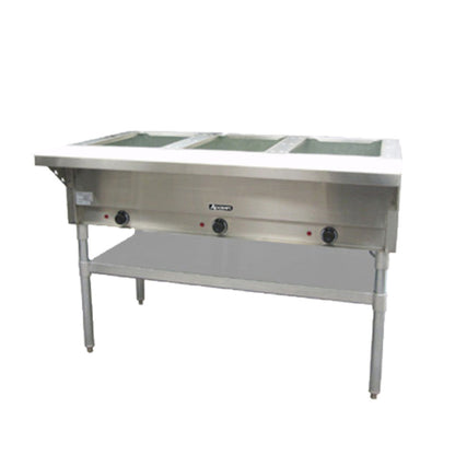 Adcraft ST-120/3 Three Well Electric Steam Table with Stainless Steel Undershelf - 2250 Watts - ACST1203