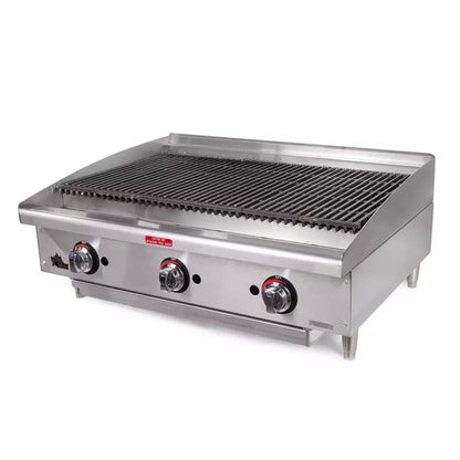 Star 6136RCBF 36" Gas Countertop Radiant Charbroiler - 120,000 BTU - 8H-6136RCBF