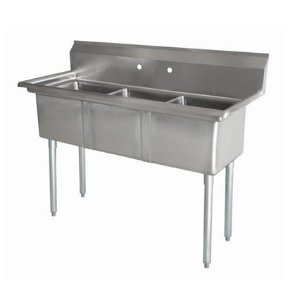 Omcan Three Tub Sink 10X14X10  with Center Drain - 43758
