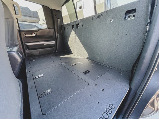 GOOSE GEAR Toyota Tundra 2014-2021 2.5 Gen. Double Cab - Second Row Seat Delete Plate System - 3225-GGR-SH