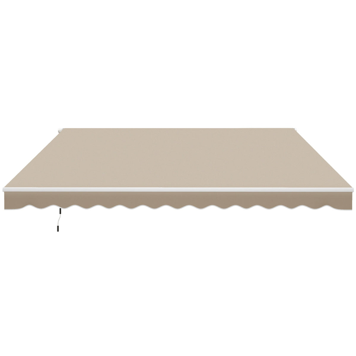 Outsunny 12' x 10' Retractable Patio Awning with Manual Crank, UV/Water-Resistant Fabric, Cream White - 840-207CW