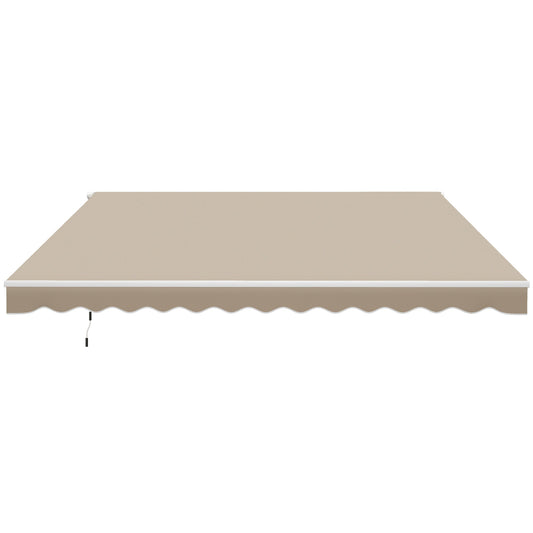 Outsunny 12' x 10' Retractable Patio Awning with Manual Crank, UV/Water-Resistant Fabric, Cream White - 840-207CW